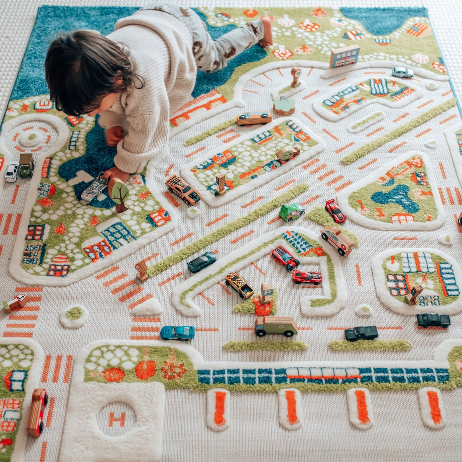 IVI Play Rug Mini City Large - Turquoise – UrbanBaby shop