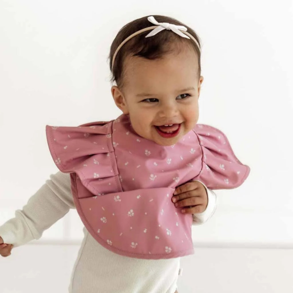 Snuggle Hunny Kids Snuggle Bib - Pink Fleur Frill - UrbanBaby shop